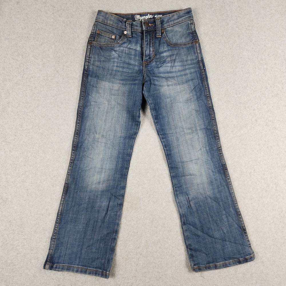 Wrangler Retro Relaxed Boot Jeans Boys 9 Blue Denim Cotton Medium Wash Stretch